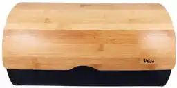 Vilde Chlebak stalowy drewniany czarny 38x24x20 cm