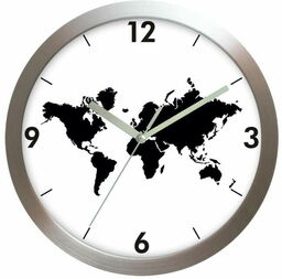 Zegar na ścianę mapa świata