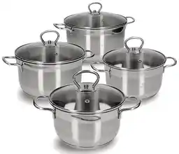 Zwieger Rocca Komplet 4 Garnków Z Pokrywkami 8 El Indukcja Stal Nierdzewna