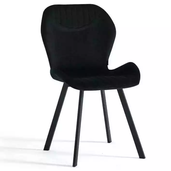 Krzesła tapicerowane czarne welur DC-6350