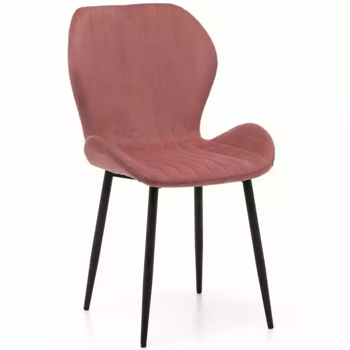 Krzesła tapicerowane różowe welurowe ART223C