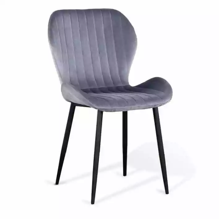 Krzesła tapicerowane szare welurowe ART223C