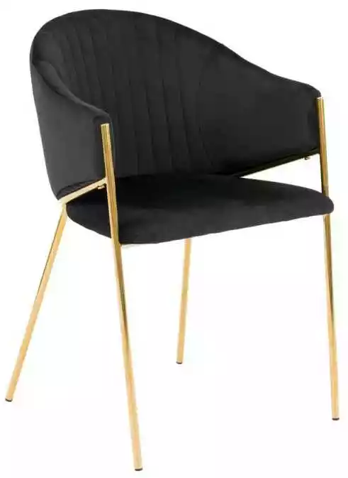 Krzesła glamour czarne welur złote nogi DC-890-1