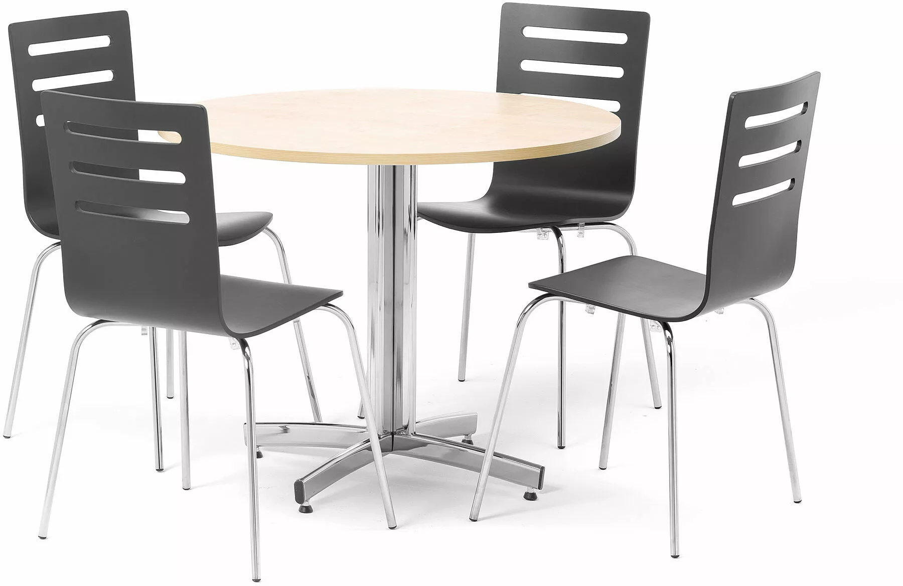 Owalny stół z krzesłami